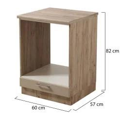 Dispensa da Cucina Marrone Rovere Nodi Beige un Cassetto 2 Ripiani 60x56.5x82h cm, un Vano - Volvera