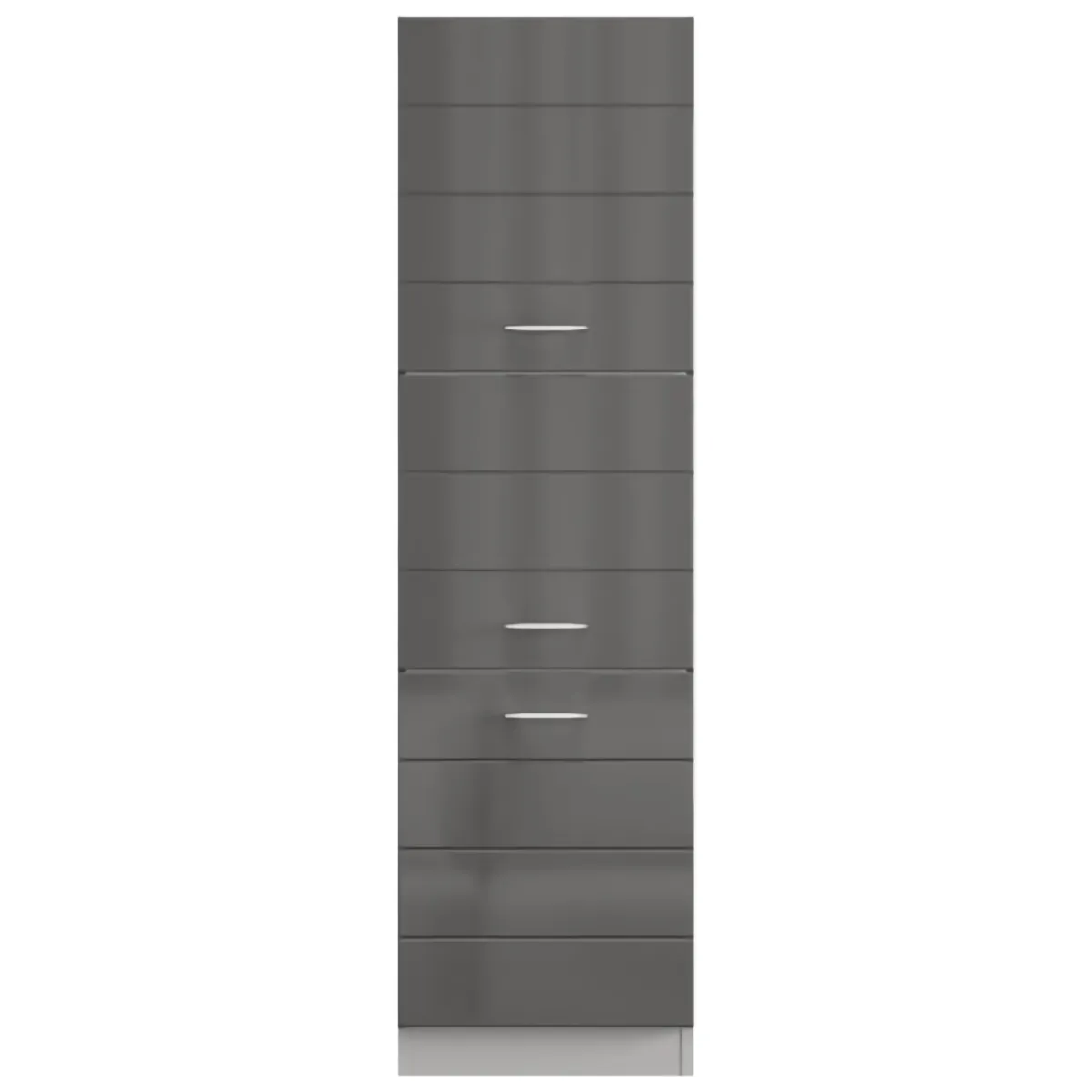 Mobili Dispensa > Dmora Dispensa da Cucina Nero Antracite Grigio 6 Ripiani Apertura Battente 60x58x214h cm, 3 Ante - Cochem Grigio, Nero Antracite