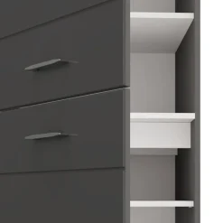 Mobili Dispensa > Dmora Dispensa da Cucina Nero Antracite Grigio 6 Ripiani Apertura Battente 60x58x214h cm, 3 Ante - Cochem Grigio, Nero Antracite