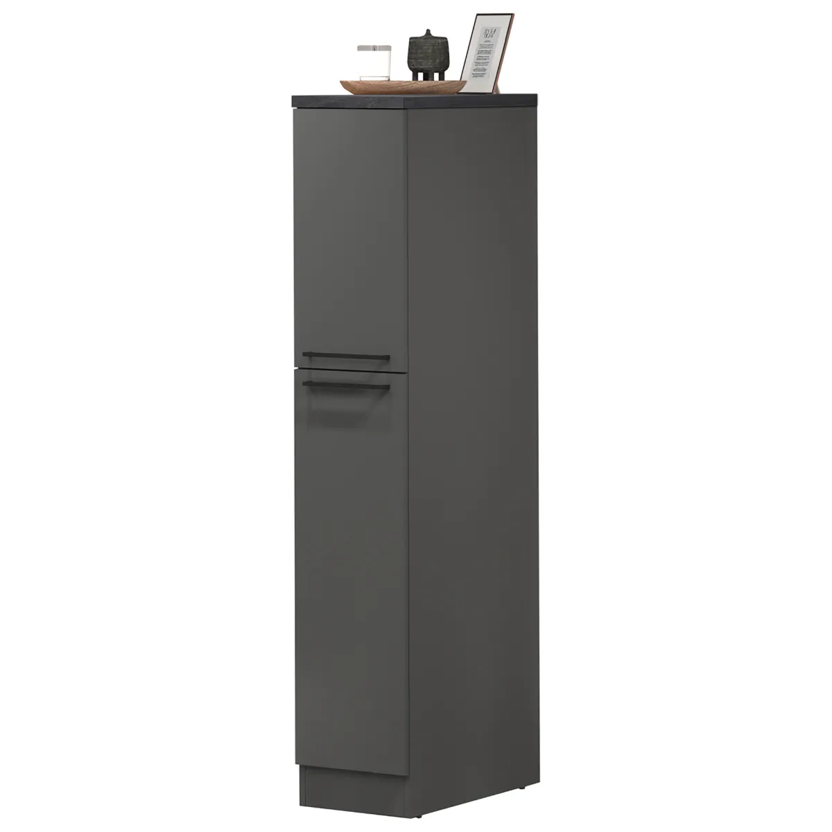 Cucina|Mobili Dispensa > Dmora Dispensa multiuso 2 ante 30x165h cm antracite e ardesia - Atrax Grigio Ardesia, Nero Antracite
