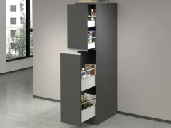 Cucina|Mobili Dispensa > Dmora Dispensa multiuso 2 ante 30x165h cm antracite e ardesia - Atrax Grigio Ardesia, Nero Antracite
