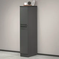 Cucina|Mobili Dispensa > Dmora Dispensa multiuso 2 ante 30x165h cm antracite e ardesia - Atrax Grigio Ardesia, Nero Antracite