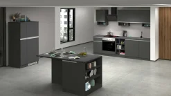 Cucina|Mobili Dispensa > Dmora Dispensa multiuso 2 ante 30x165h cm antracite e ardesia - Atrax Grigio Ardesia, Nero Antracite