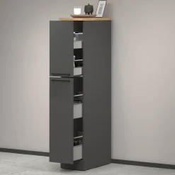 Dispensa multiuso 2 ante 30x165h cm antracite e rovere - Atrax