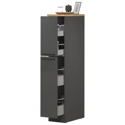 Dispensa multiuso 2 ante 30x165h cm antracite e rovere - Atrax