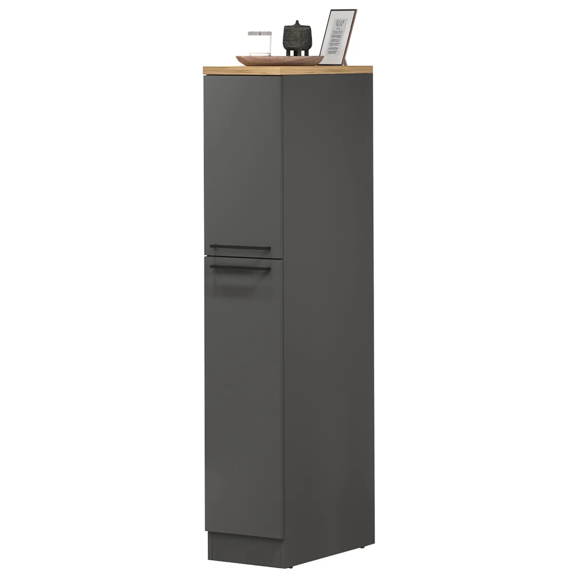 Dispensa multiuso 2 ante 30x165h cm antracite e rovere - Atrax