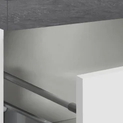 Cucina|Mobili Dispensa > Dmora Dispensa multiuso 2 ante 30x165h cm bianco lucido e ardesia - Atrax Grigio Ardesia, Bianco Lucido