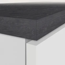 Cucina|Mobili Dispensa > Dmora Dispensa multiuso 2 ante 30x165h cm bianco lucido e ardesia - Atrax Grigio Ardesia, Bianco Lucido