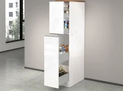 Dispensa multiuso 2 ante 30x165h cm bianco lucido e rovere - Atrax
