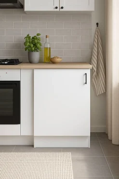 Mobili Dispensa > Dmora Dispensa piccola verticale 60x90h cm bianco e rovere - Zerna Marrone, Bianco Rovere