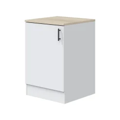 Mobili Dispensa > Dmora Dispensa piccola verticale 60x90h cm bianco e rovere - Zerna Marrone, Bianco Rovere