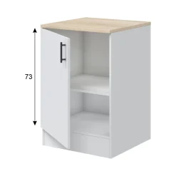 Mobili Dispensa > Dmora Dispensa piccola verticale 60x90h cm bianco e rovere - Zerna Marrone, Bianco Rovere