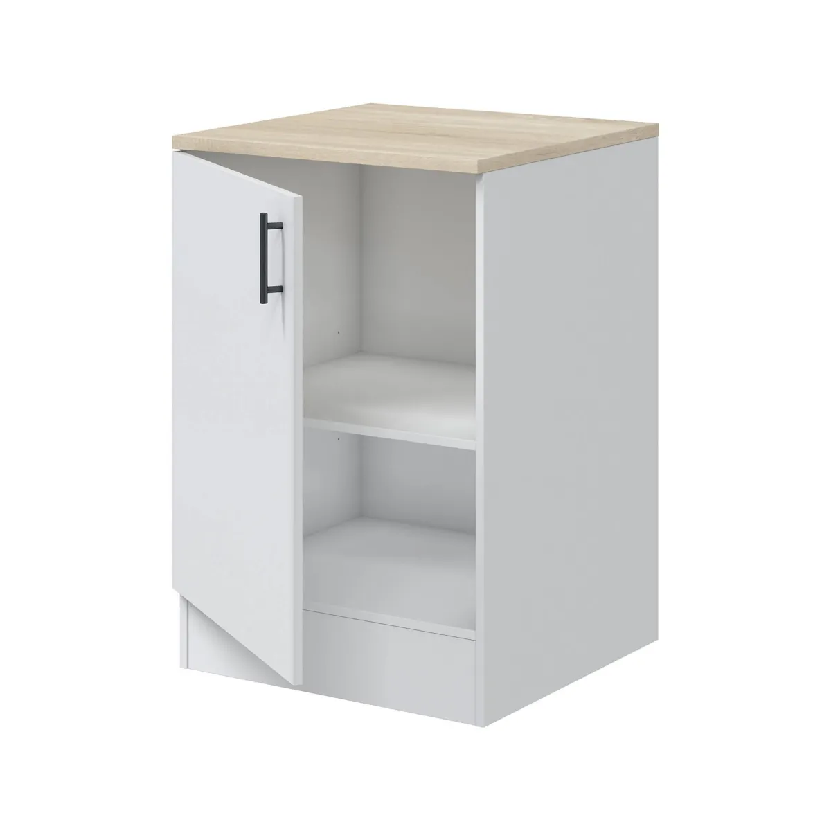 Mobili Dispensa > Dmora Dispensa piccola verticale 60x90h cm bianco e rovere - Zerna Marrone, Bianco Rovere