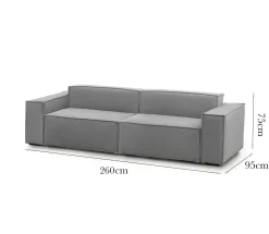 Divano ad angolo grigio 260x95x70h cm - Argo
