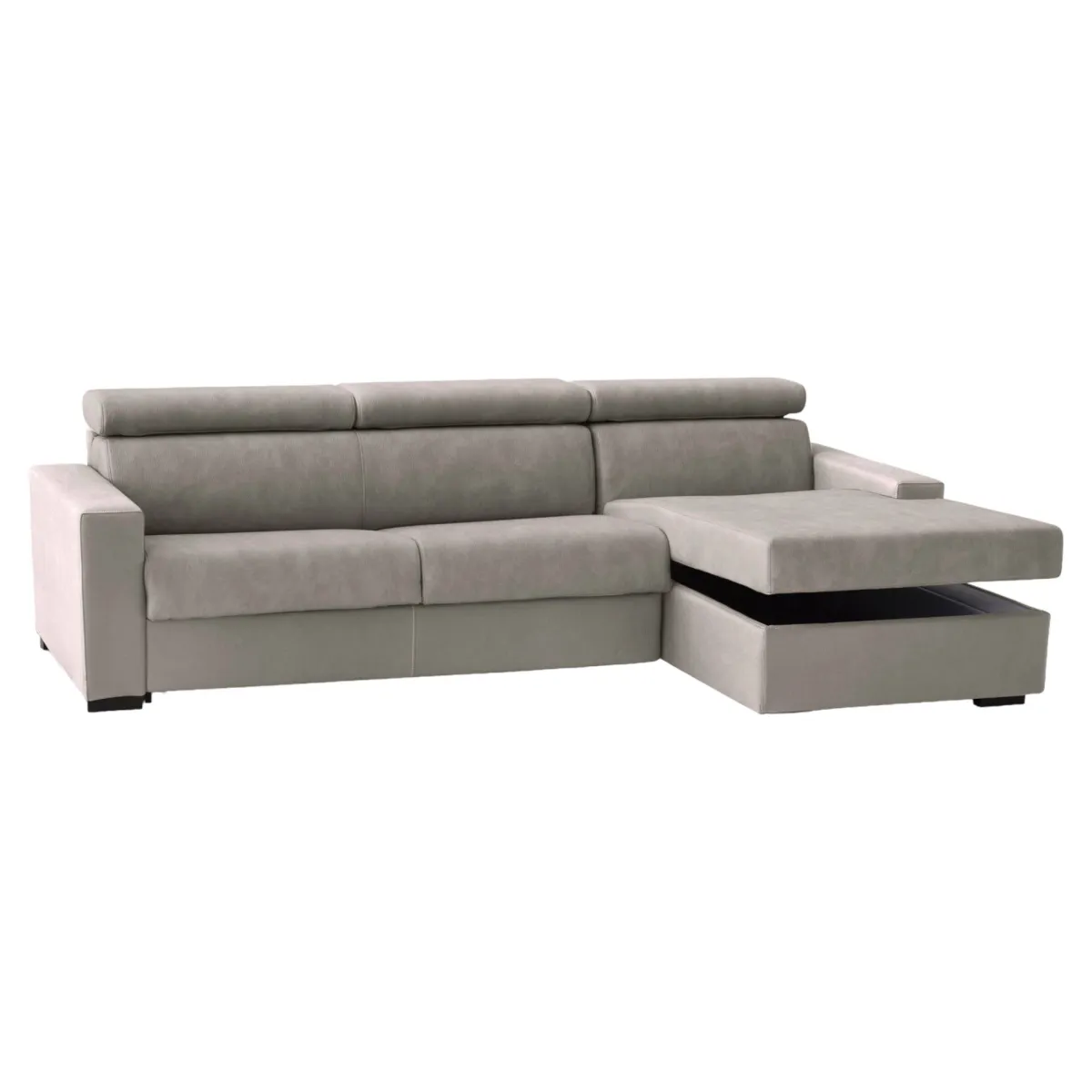 Divani Angolari|Divani Fissi Con Penisola > Dmora Divano angolare tortora 260x95x85h cm - Angera Grigio Tortora