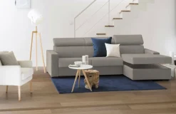 Divani Angolari|Divani Fissi Con Penisola > Dmora Divano angolare tortora 260x95x85h cm - Angera Grigio Tortora