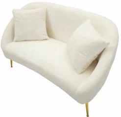 Divano classico bianco e oro 137x69x79h cm - Pittari