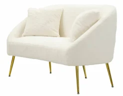 Divano classico bianco e oro 137x69x79h cm - Pittari