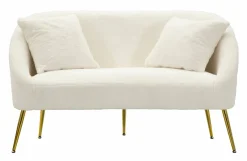 Divano classico bianco e oro 137x69x79h cm - Pittari