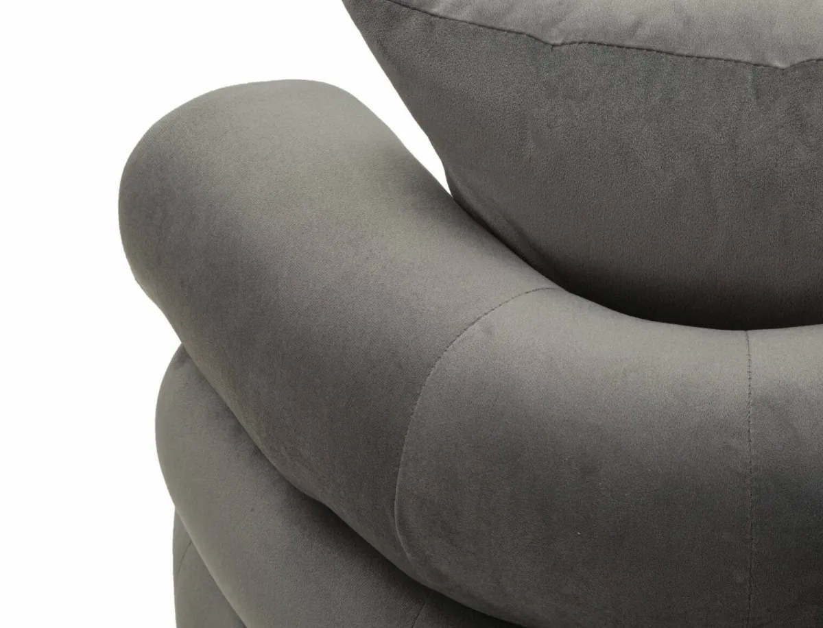 Divani Fissi 2 Posti > Dmora Divano classico grigio e argento 133x68x69h cm - Casier Argento, Grigio