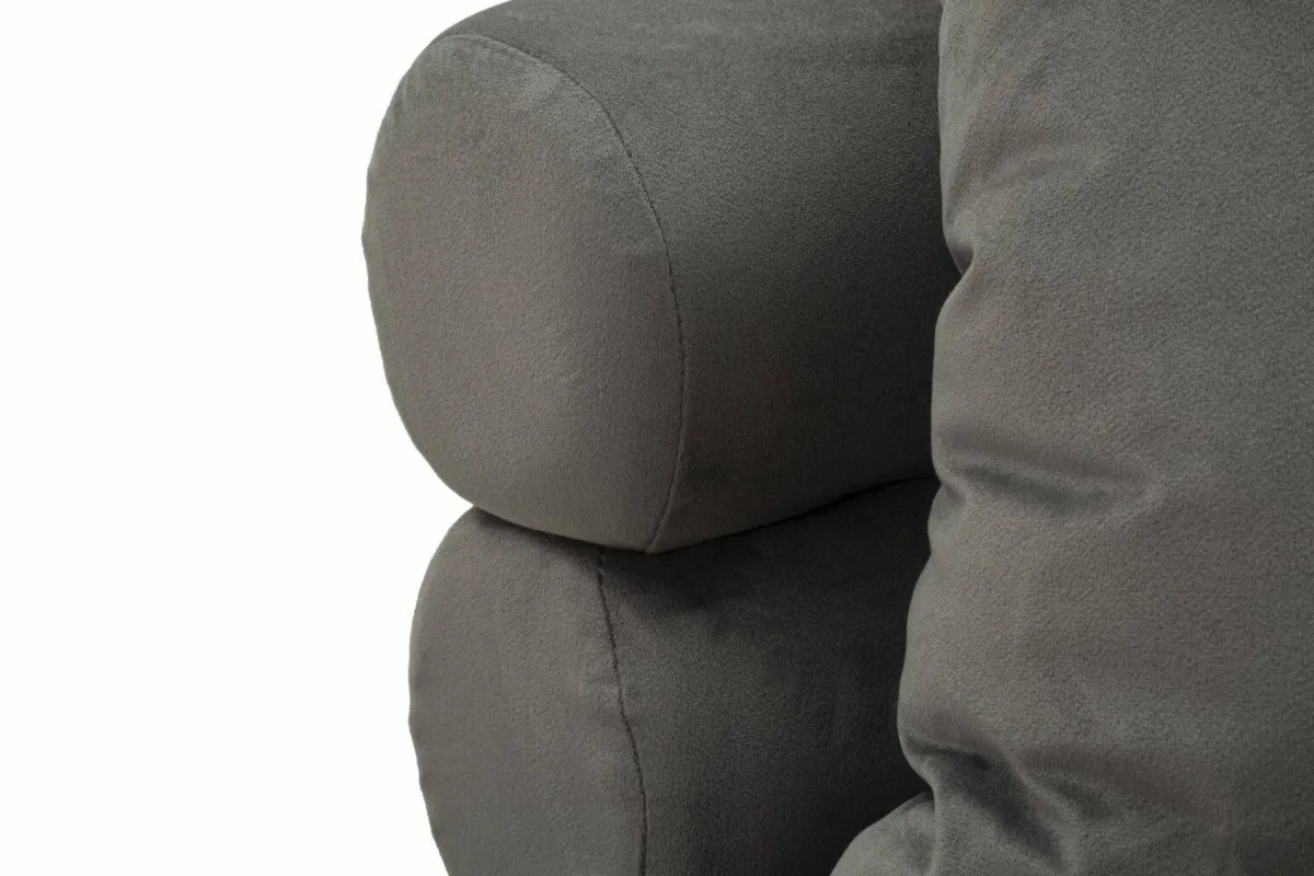 Divani Fissi 2 Posti > Dmora Divano classico grigio e argento 133x68x69h cm - Casier Argento, Grigio