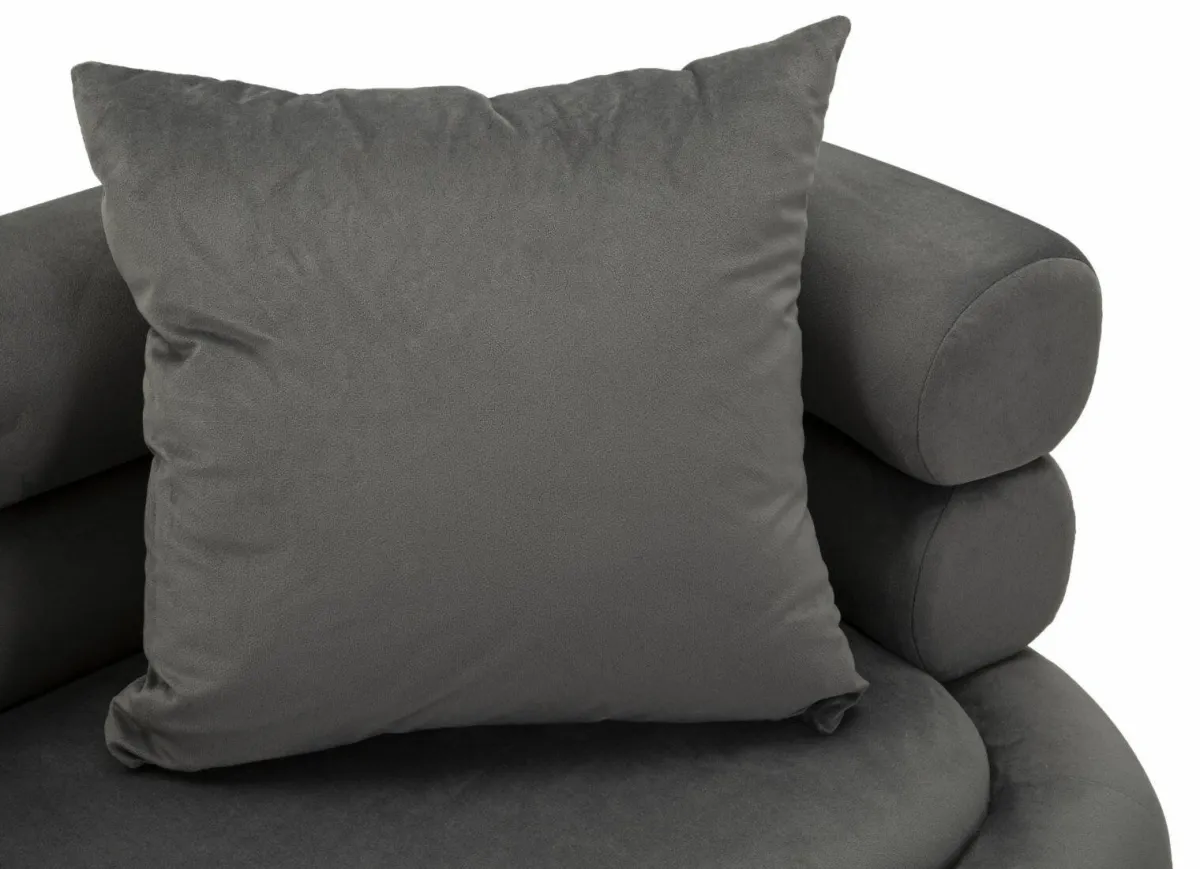 Divani Fissi 2 Posti > Dmora Divano classico grigio e argento 133x68x69h cm - Casier Argento, Grigio