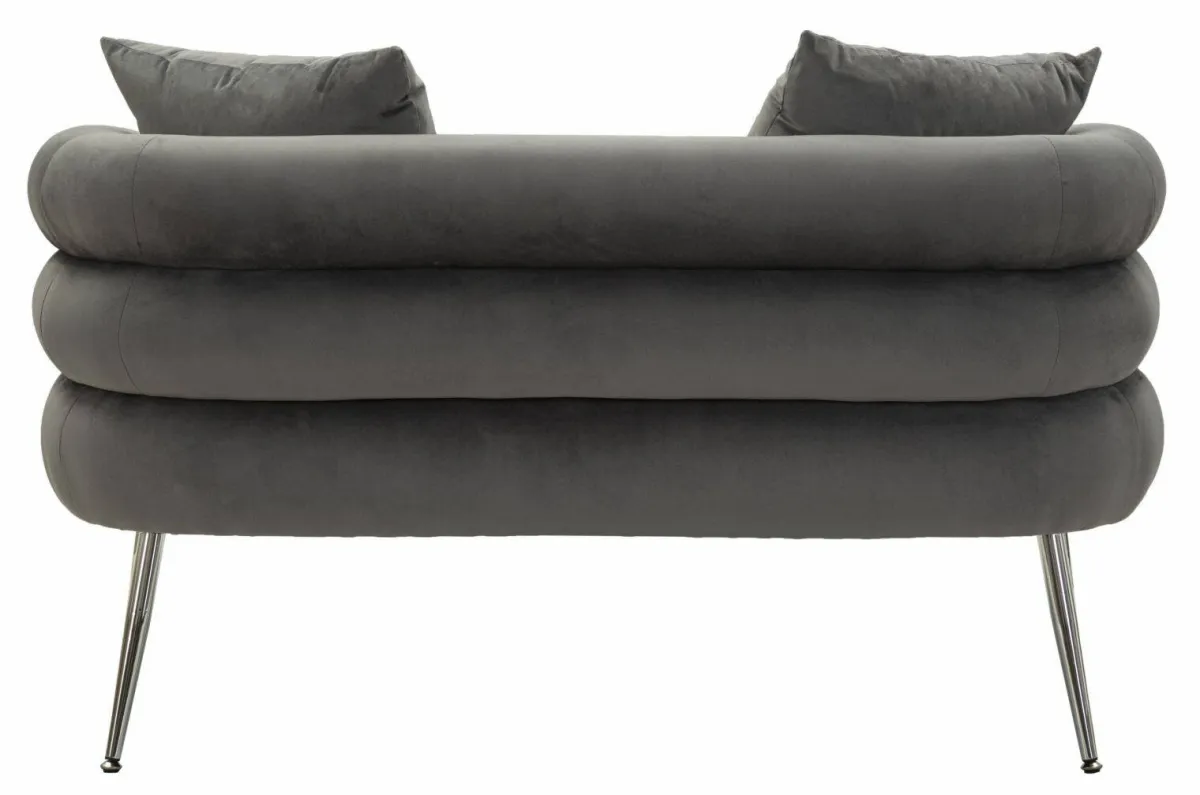Divani Fissi 2 Posti > Dmora Divano classico grigio e argento 133x68x69h cm - Casier Argento, Grigio