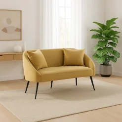 Divano classico marrone e nero 137x69x79h cm - Pittari