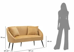Divano classico marrone e nero 137x69x79h cm - Pittari
