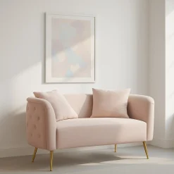 Divani Fissi 2 Posti > Dmora Divano classico 127x74x71h cm - Cappa Rosa