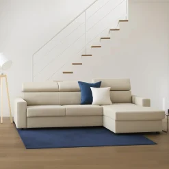 Divani Angolari|Divani Fissi Con Penisola > Dmora Divano con braccioli 260x95x90h cm - Azechiele Beige