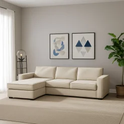 Divani Angolari|Divani Fissi Con Penisola > Dmora Divano con braccioli 300x170x70h cm - Ananas Beige