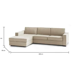 Divani Angolari|Divani Fissi Con Penisola > Dmora Divano con braccioli 300x170x70h cm - Ananas Beige