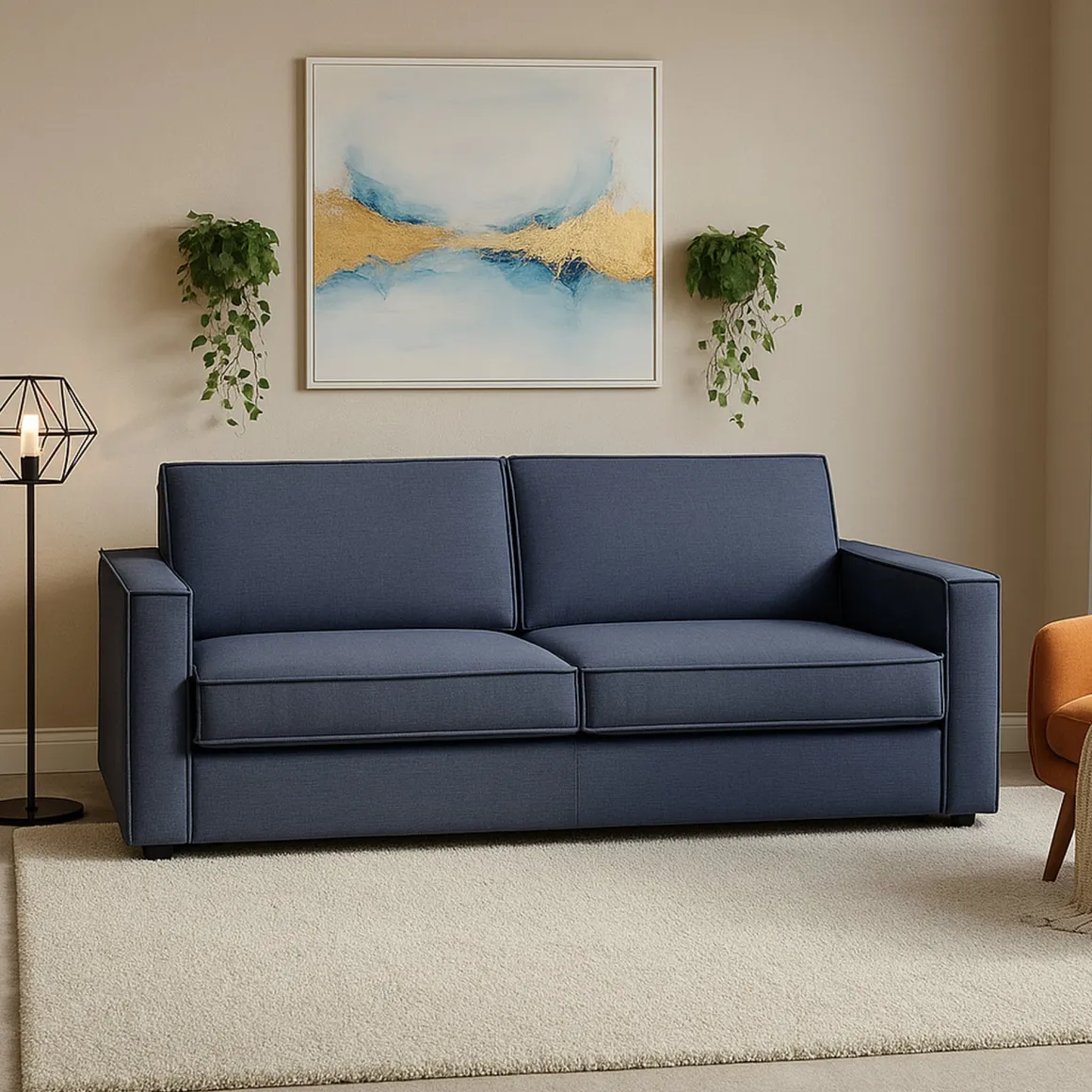 Divano con braccioli blu 180x95x90h cm - Ayramah