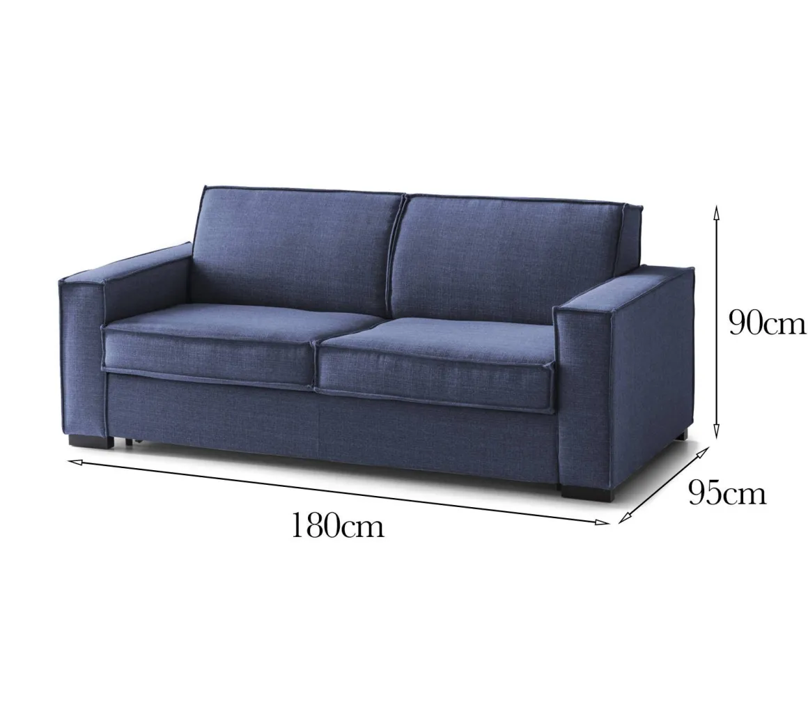 Divano con braccioli blu 180x95x90h cm - Ayramah