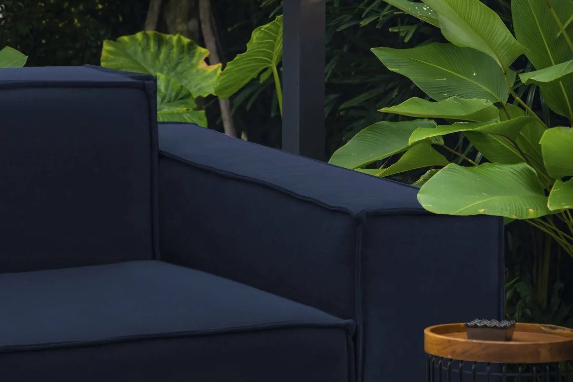 Divano con braccioli blu 260x95x70h cm - Argo