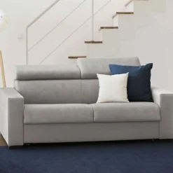 Divani Fissi 2 Posti|Salotto > Dmora Divano con braccioli 180x95x85h cm - Nukualofa Grigio