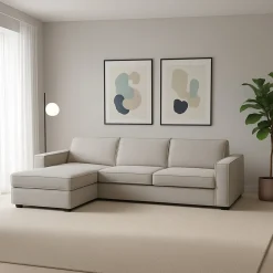 Divani Angolari|Divani Fissi Con Penisola > Dmora Divano con braccioli tortora 340x170x70h cm - Atrillo Grigio Tortora