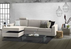 Divano con braccioli tortora 280x95x90h cm - Anila