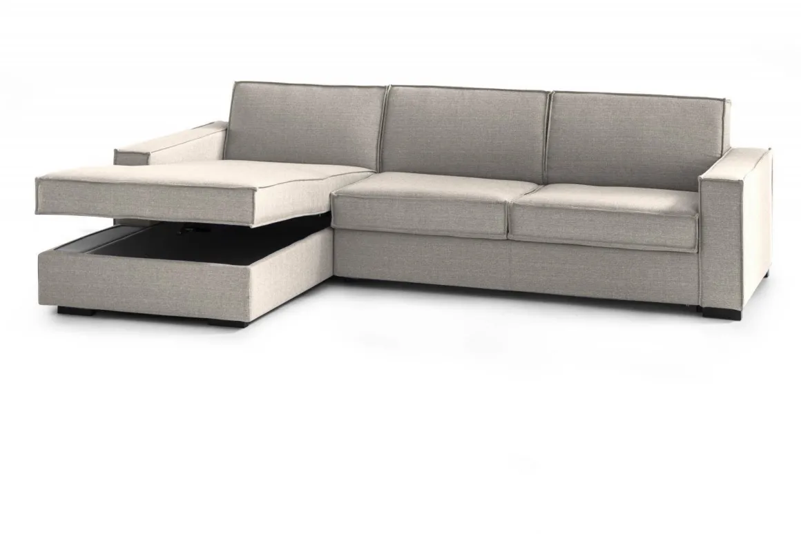 Divano con braccioli tortora 280x95x90h cm - Anila