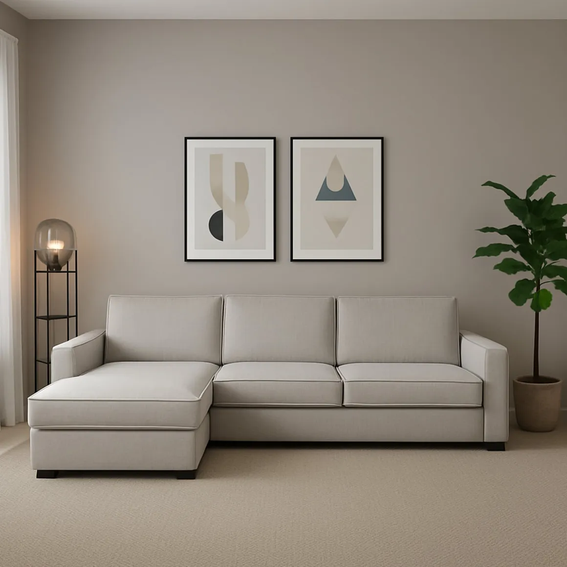 Divano con contenitore grigio 260x95x90h cm - Sodalite