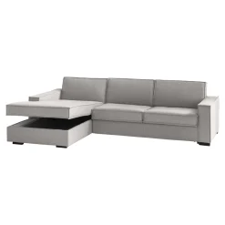 Divano con contenitore grigio 260x95x90h cm - Sodalite