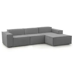 Divano con penisola grigio 300x170x70h cm - Ananas
