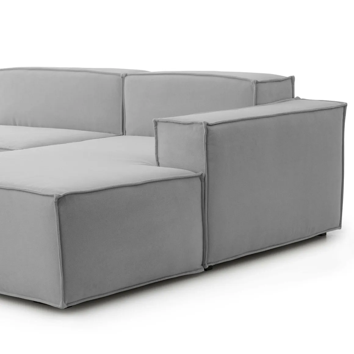 Divano con penisola grigio 300x170x70h cm - Ananas