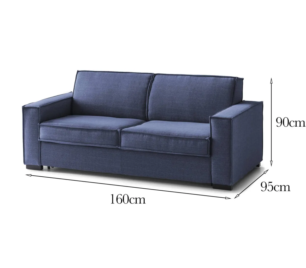 Divani Fissi 2 Posti|Salotto > Dmora Divano contenitore 160x95x90h cm - Aglientu Blu