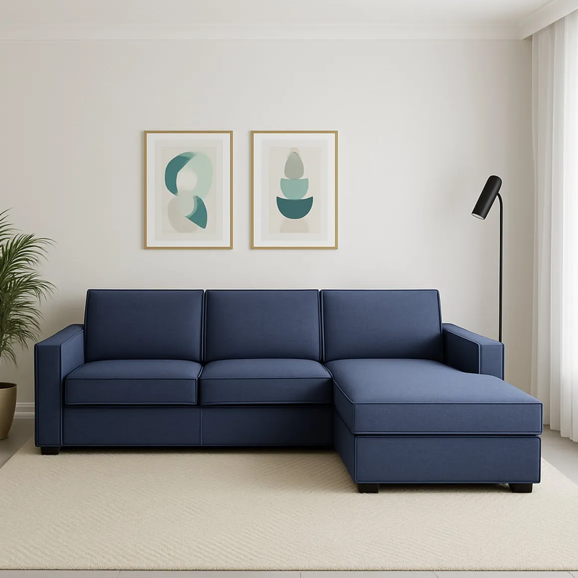 Divano contenitore blu 260x95x90h cm - Assobasso