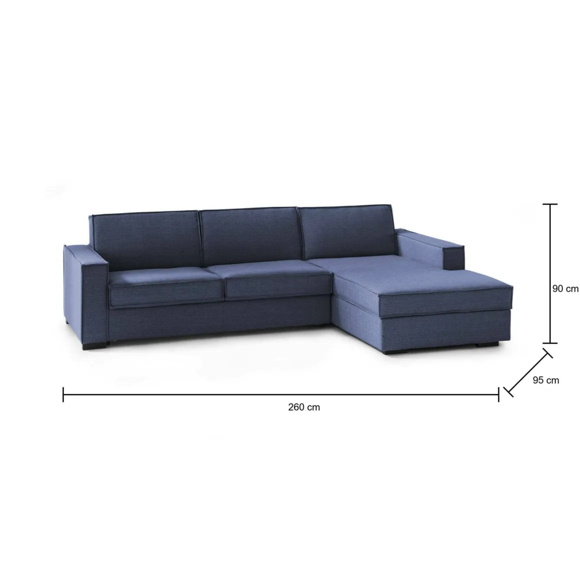 Divano contenitore blu 260x95x90h cm - Assobasso