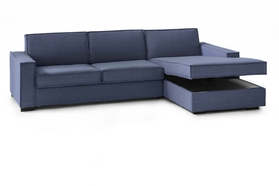 Divano contenitore blu 260x95x90h cm - Assobasso