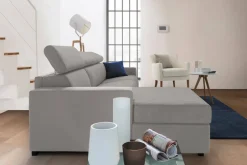 Divani Angolari|Divani Fissi Con Penisola > Dmora Divano contenitore 260x95x85h cm - Aryaly Grigio
