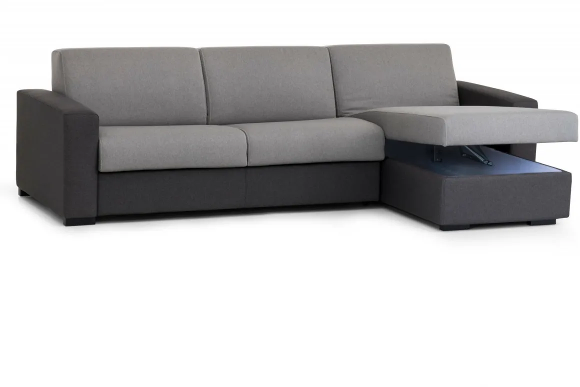 Divano contenitore grigio 260x95x90h cm - Azechiele